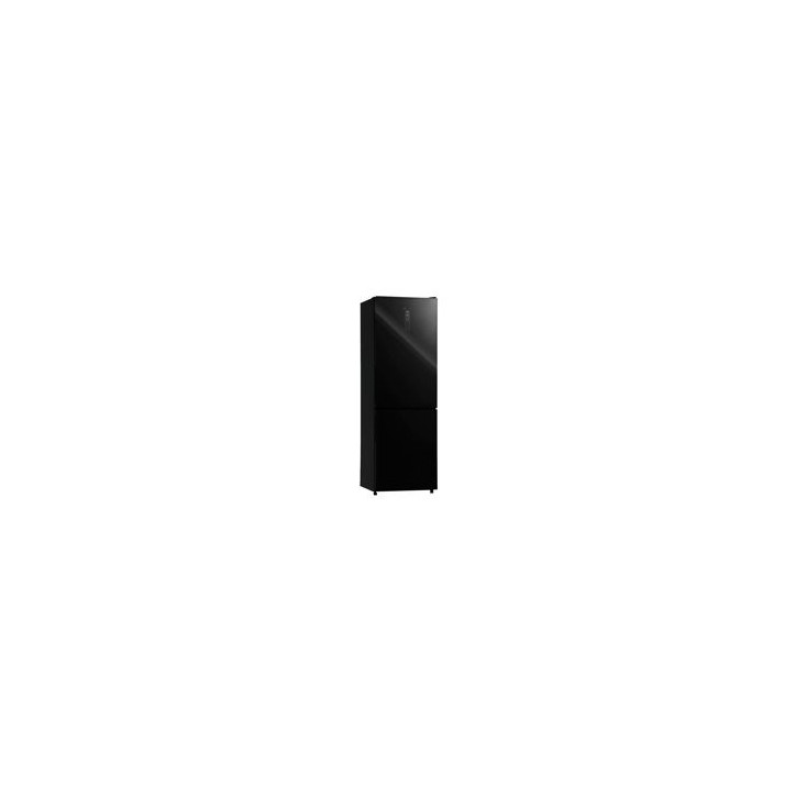 INFINITON Combi NF 185,5x59,5x63,5, Cristal Negro, E, Display, Inverter, Luz Led, doble cajon zona cero, botellero