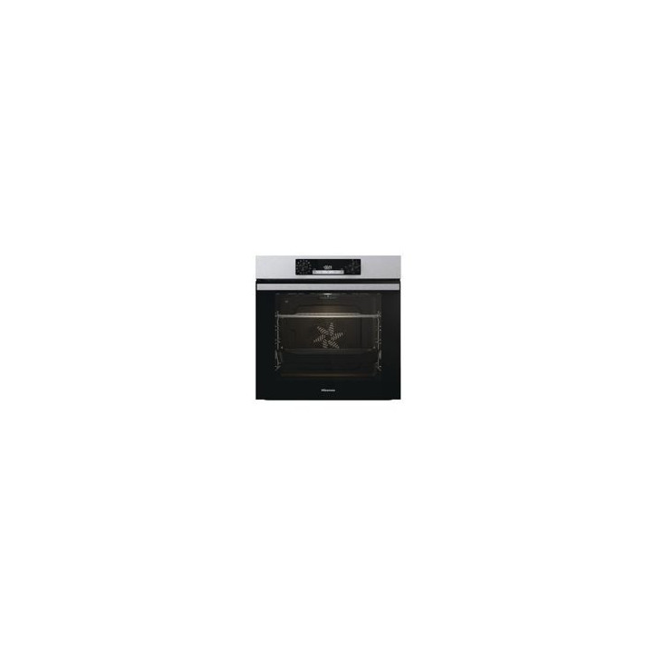 HISENSE Horno Pirolit. Multif. Inox, A+, 77L, Display, Modo Pizza, Doble Grill, guia telescopica