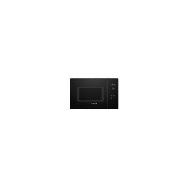 BOSCH Microondas 25L Integr. sin marco, Electronico, 38 cm., Cristal negro, Display LED, 8 prog. auto., plato giratorio 31,5