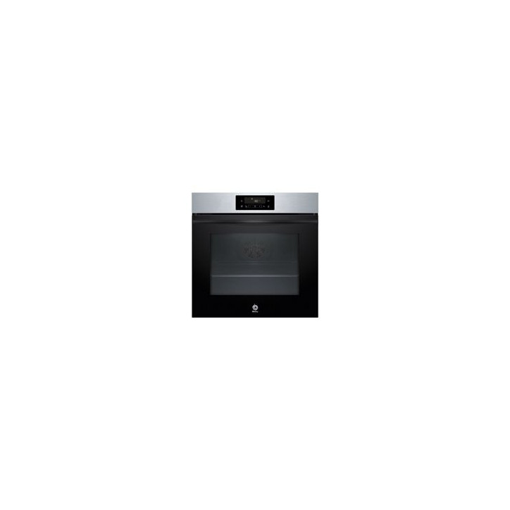 BALAY Horno Pirolit./Aqualisis, Multif. 7 con f. freidora de aire, A+, Cristal negro/inox., Control tactil, 10 recetas, Railes