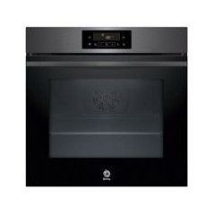 BALAY Horno Pirolit./Aqualisis, Multif. 7 con f. freidora de aire, A+, Grafito, Control tactil, 10 recetas, Railes 1 nivel