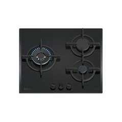 BALAY Encimera cristalgas 3F Gas Nat., 9 niveled de llama, wok 4 kW., Gas Stop, parrillas hierro fundido aptas lavavajillas