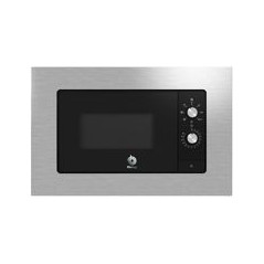 BALAY Microondas Integr. 20L con marco, Negro/marco Inox, mecanico, 38 cm, Aqualisis, Ap. lateral izquierda, Plato giratorio 27