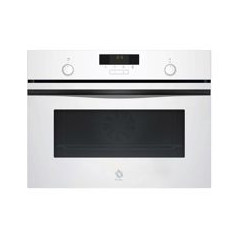 BALAY Horno compacto 45 cm. Multif. 7, Aqualisis, Ap. Abatible, Cristal Blanco, Control Comfort, Railes Flex 100% extensibles