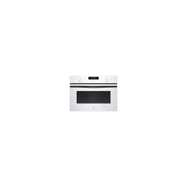 BALAY Horno compacto 45 cm. Multif. 7, Aqualisis, Ap. Abatible, Cristal Blanco, Control Comfort, Railes Flex 100% extensibles