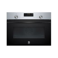 BALAY Horno compacto 45 cm. Multif. 7, A, Aqualisis manual, Cristal negro/inox., Control Comfort, Mandos ocultables.
