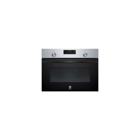 BALAY Horno compacto 45 cm. Multif. 7, A, Aqualisis manual, Cristal negro/inox., Control Comfort, Mandos ocultables.