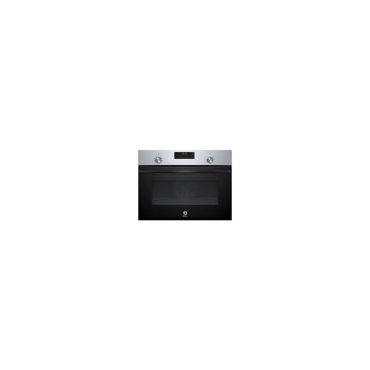 BALAY Horno compacto 45 cm. Multif. 7, A, Aqualisis manual, Cristal negro/inox., Control Comfort, Mandos ocultables.