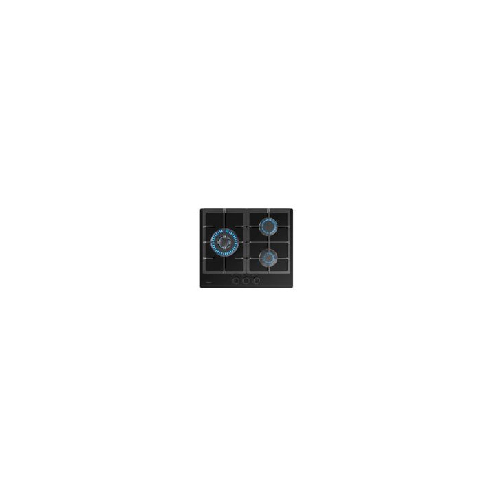 TEKA Encimera Cristalgas 3F Nat. GBC 63110 KBN, 3F gas: 1 doble (3,30kW) + 1 (1,75kW) + 1 (1,00kW), Parrillas de fundicion