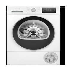 SIEMENS Secadora 8Kg. Bomba de calor, D, Display LED, Filtro fácil limpieza, tambor inox, puerta cristal, P+C, con conexión al