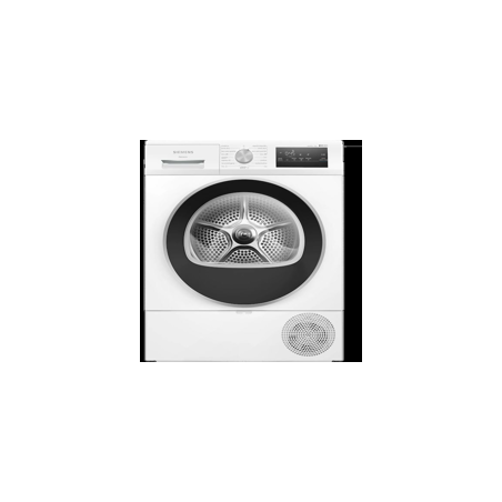 SIEMENS Secadora 8Kg. Bomba de calor, D, Display LED, Filtro fácil limpieza, tambor inox, puerta cristal, P+C, con conexión al