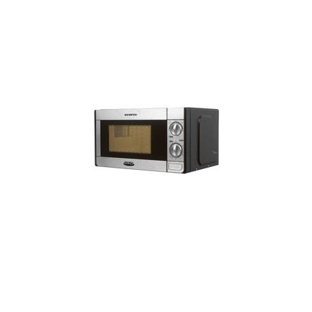 INFINITON Microondas 20L INOX 700W, Grill 1000W, apertura con boton, 25,5 cm plato, 9 niveles de fuerza, temporiz. 35 min