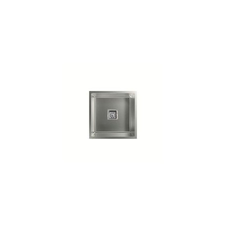 EDESA Fregadero Inox bajo encimera 1C cub. cuadrada con base de piramide invertida, sin orificio de griferia, Prof. de la cub