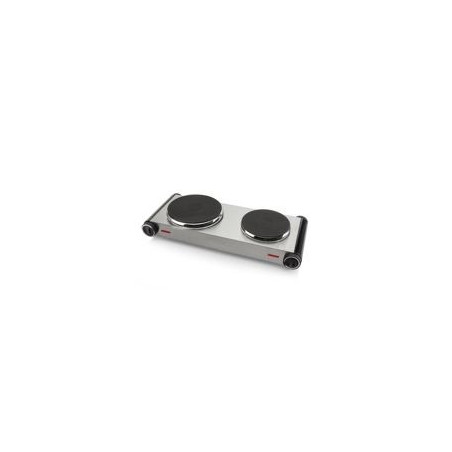 TRISTAR Hornillo sobremesa 2F electrico 15,5 cm. y 18,5 cm. 1000/1500w,2 termostatos regulables, exterior Inox