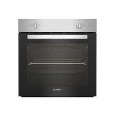 INDESIT Horno Estatico Inox, 1Parrilla + 1 bandeja, A, Hidrolítico, Click&Clean, 2 cristales en la puerta