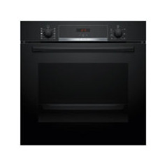 BOSCH Horno Pirolit. Multif. con vapor añadido, A+, Cristal Negro/Inox, Display LED, Railes 1 nivel, Mandos ocultables