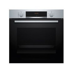 BOSCH Horno Multif. 8 con vapor añadido, A+, Asistente de limpieza con agua, Ap. Abatible, Cristal negro/inox, Display LED