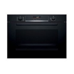 BOSCH Horno Multif. 7, A, Cristal Negro, Display LCD, Gourmet 10 recetas, 1 clipRail, Mandos ocultables, Temperatura en display