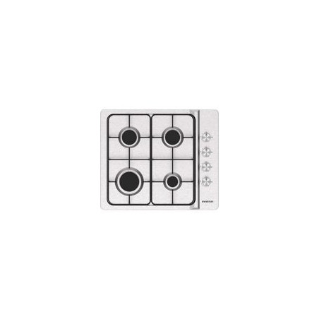INFINITON Encimera 4F GAS Inox, Kit gas ciudad, Quemadores desmontables, Mandos frontales, Encastre: 56x48