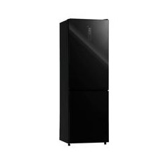 INFINITON Combi NF 185,5x59,5x63,5, Cristal Negro, E, Display, Inverter, Luz Led, doble cajon zona cero, botellero