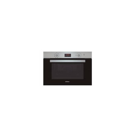 EDESA Horno 45 cm. Multif. Plus 6, Puerta de cristal negro y panel de control Inox, Display LED, Mandos escamoteables, guia