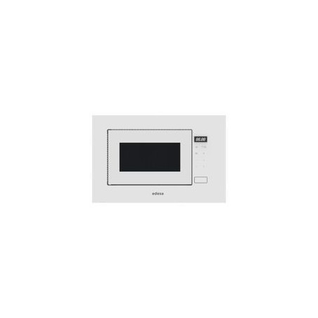 EDESA Microondas Integr. 20L sin marco en cristal blanco, Display, Grill 800w, MW 700w, integración en columna o mueble alto