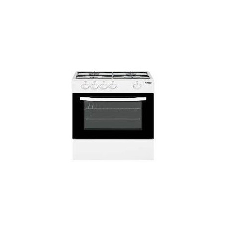 BEKO Cocina 4F gas 85x50x50, Horno Gas 2 valvulas con Grill, Gas Natural (Inyectores G.Butano) Blanco