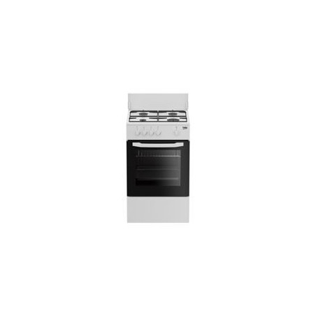 BEKO Cocina 4F gas 85x50x50, c/horno gas, sin portab. Butano, (Inyectores G.Natural) / Blanco