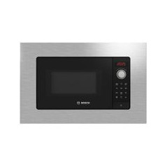 BOSCH Microondas 20L Integr. con marco, electronico, 38 cm., Negro/marco Inox, Asistente de limpieza, Display LED, 8 prog