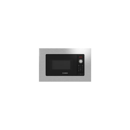 BOSCH Microondas 20L Integr. con marco, electronico, 38 cm., Negro/marco Inox, Asistente de limpieza, Display LED, 8 prog