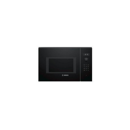 BOSCH Microondas 25L Integr. sin marco, Electronico, 38 cm., Cristal negro, Display LED, 8 prog. auto., plato giratorio 31,5