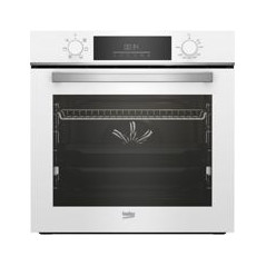 BEKO Horno Multif. 6, AEROPERFECT, A, Cristal Blanco, Limpieza SteamShine, Display digital, Rail Telescopico, 72 L