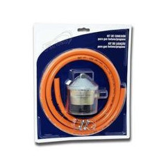 FERSAY Kit Butano, regulador de gas 30gr + Goma 1.5 mts. y 2 bridas