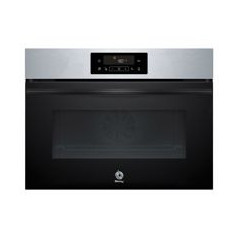 BALAY Horno compacto 45 cm. Pirolit./Aqualisis, Multif.7, con f. freidora de aire, A, Cristal negro/inox., Control tactil, 10