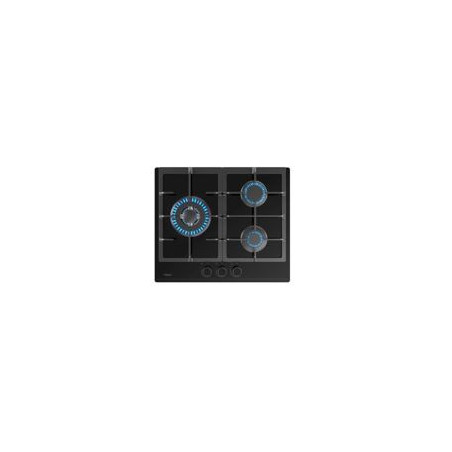 TEKA Encimera Cristalgas 3F Nat. GBC 63110 KBN, 3F gas: 1 doble (3,30kW) + 1 (1,75kW) + 1 (1,00kW), Parrillas de fundicion