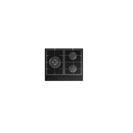 TEKA Encimera Cristalgas 3F But. GBC 63110 KBB, 3F gas: 1 doble (3,30kW) + 1 (1,75kW) + 1 (1,00kW), Parrillas de fundicion