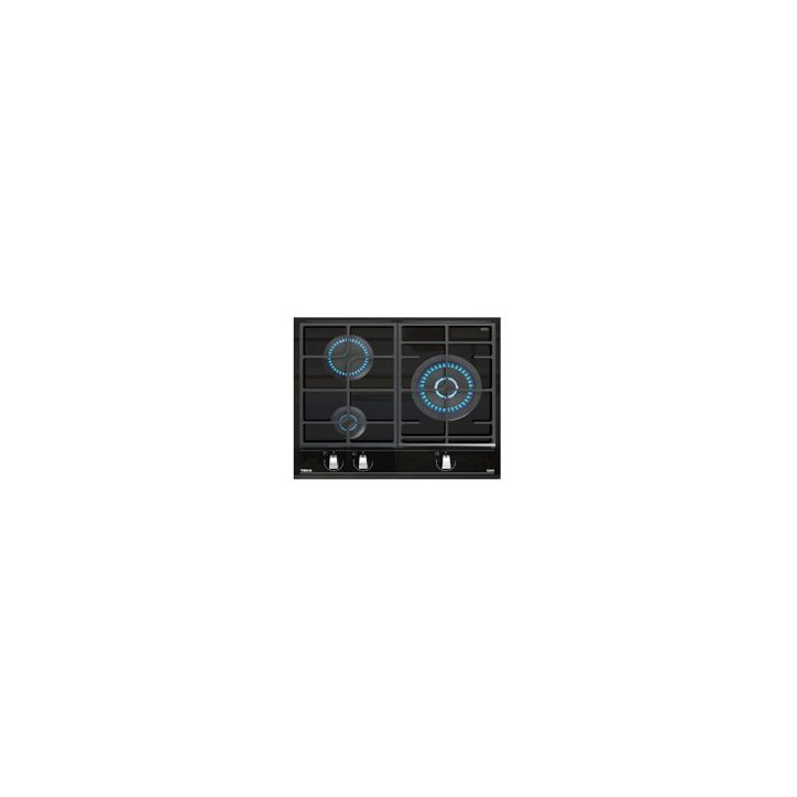 TEKA Encimera Cristalgas 3F But. GZC 63310 XBB, F. Paella, Bisel Frontal, Exact Flame