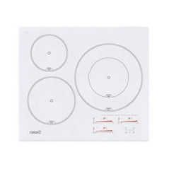 CATA Induccion 3F, INSB 6030 WH, zona doble de 18/30 cm., Funcion temporizador para cada zona, Cristal blanco