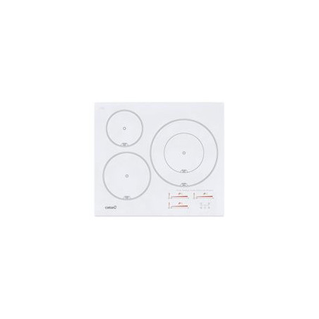 CATA Induccion 3F, INSB 6030 WH, zona doble de 18/30 cm., Funcion temporizador para cada zona, Cristal blanco