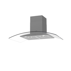 CATA Campana Cristal Curvo GAMMA 9010 GX, Inox y cristal 806m3/h 43dB, A++. Panel de Control Electronico con temporizador de